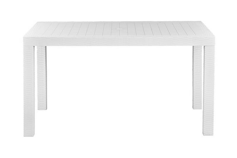 Matbord Utomhus vit 140 x 80 cm FOSSANO - Vit - Utemöbler & utemiljö - Utebord & trädgårdsbord - Matbord utomhus