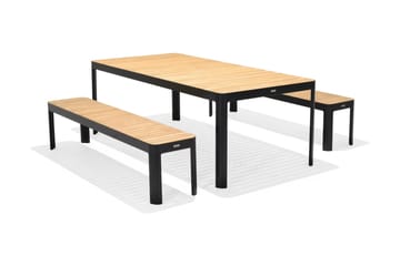 Matbord Utomhus Portals 209x105 cm - Teak/Svart - Utemöbler & utemiljö - Utebord & trädgårdsbord - Matbord utomhus