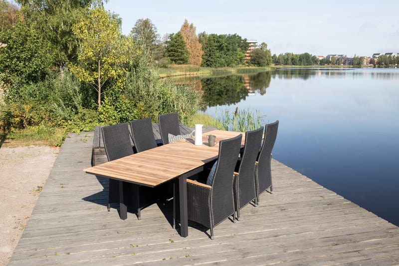 Mexico Förlängningsbart Matbord Utomhus 160-240 cm Brun/Svart - Venture Home - Utemöbler & utemiljö - Utebord & trädgårdsbord - Matbord utomhus