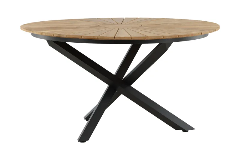 Mexico Matbord Utomhus Rund 140 cm Brun/Svart - Venture Home - Utemöbler & utemiljö - Utebord & trädgårdsbord - Matbord utomhus