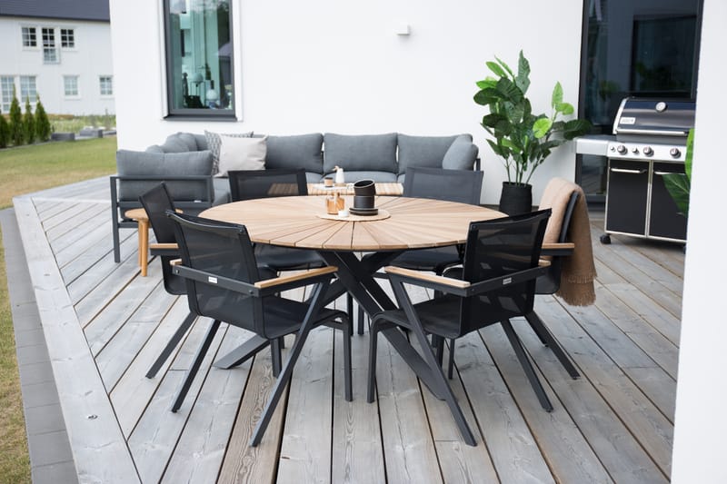 Mexico Matbord Utomhus Rund 140 cm Brun/Svart - Venture Home - Utemöbler & utemiljö - Utebord & trädgårdsbord - Matbord utomhus