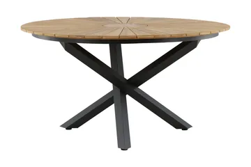 Mexico Matbord Utomhus Rund 140 cm Brun/Svart - Venture Home - Utemöbler & utemiljö - Utebord & trädgårdsbord - Matbord utomhus