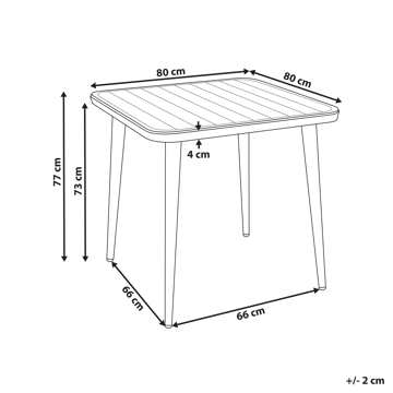 Matbord utomhus Naturno 80 cm Aluminum - Beige - Utemöbler & utemiljö - Utebord & trädgårdsbord - Matbord utomhus