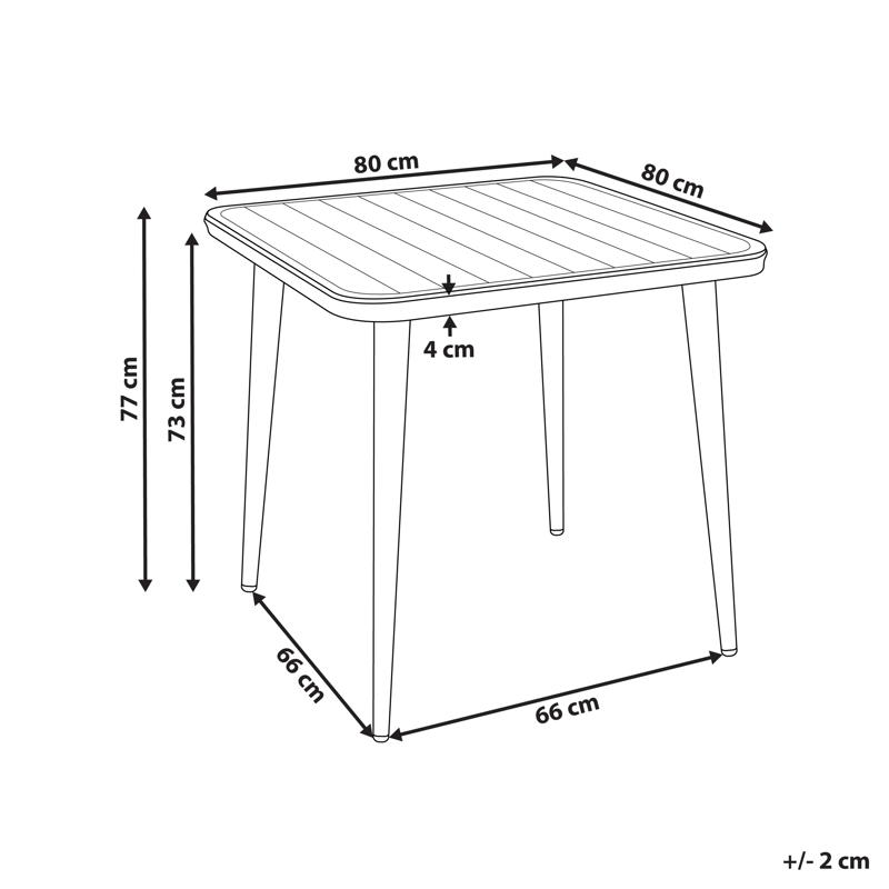 Matbord utomhus Naturno 80 cm Aluminum - Beige - Utemöbler & utemiljö - Utebord & trädgårdsbord - Matbord utomhus