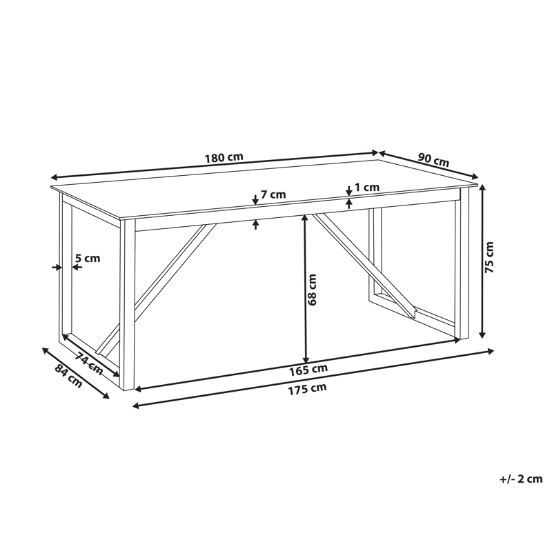 Matbord utomhus Notteri 90x180 cm Betong - Grå/Brun - Utemöbler & utemiljö - Utebord & trädgårdsbord - Matbord utomhus