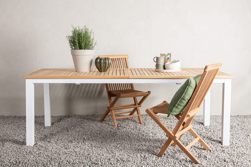 Panama Förlängningsbart Matbord Utomhus 224-324 cm - Teak/Vit - Utemöbler & utemiljö - Utebord & trädgårdsbord - Matbord utomhus