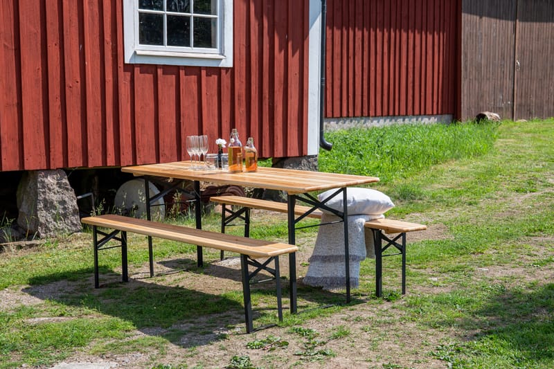 Picknickbord Guniess Hopfällbart Svart/Natur - Venture Home - Matbord utomhus