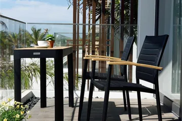 Portals Matbord Utomhus 143 cm - Svart/Trä - Utemöbler & utemiljö - Utebord & trädgårdsbord - Matbord utomhus