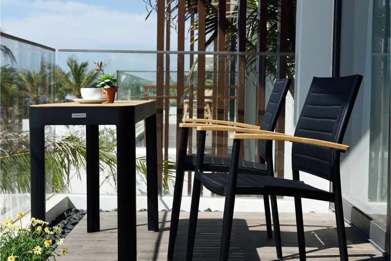 Portals Matbord Utomhus 143 cm - Svart/Trä - Utemöbler & utemiljö - Utebord & trädgårdsbord - Matbord utomhus