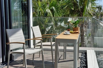 Portals Matbord Utomhus 143 cm - Vit/trä - Utemöbler & utemiljö - Utebord & trädgårdsbord - Matbord utomhus