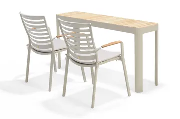 Portals Matbord Utomhus 143 cm - Vit/trä - Utemöbler & utemiljö - Utebord & trädgårdsbord - Matbord utomhus