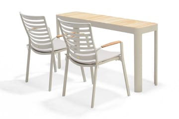 Portals Matbord Utomhus 143 cm - Vit/trä - Utemöbler & utemiljö - Utebord & trädgårdsbord - Matbord utomhus