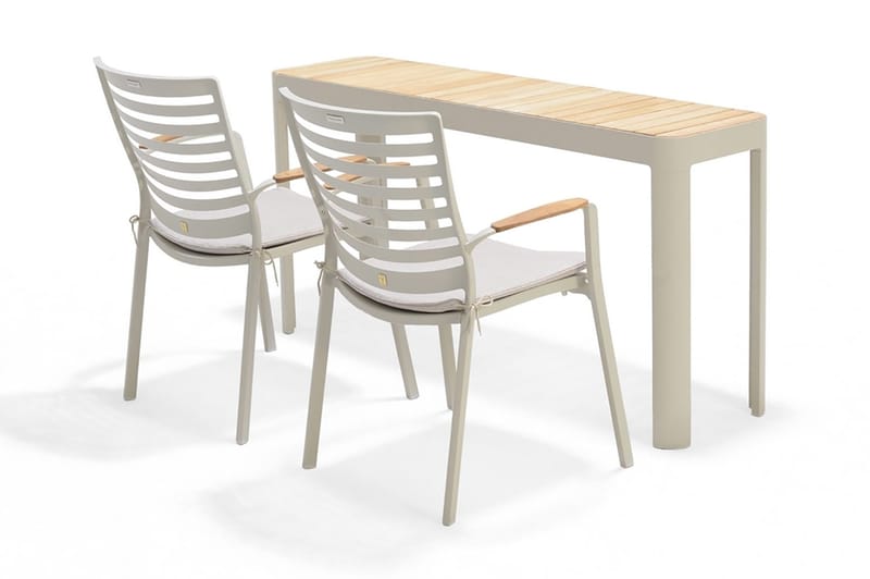 Portals Matbord Utomhus 143 cm - Vit/trä - Utemöbler & utemiljö - Utebord & trädgårdsbord - Matbord utomhus