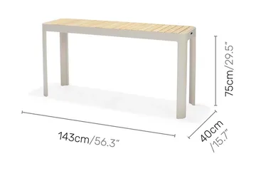 Portals Matbord Utomhus 143 cm - Vit/trä - Utemöbler & utemiljö - Utebord & trädgårdsbord - Matbord utomhus