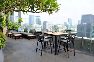 Portals Utebord 95 cm - Svart/Trä - Utemöbler & utemiljö - Utebord & trädgårdsbord - Matbord utomhus