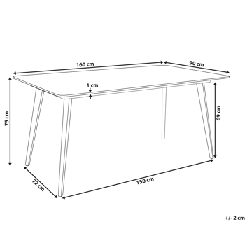 Matbord utomhus Rodallo 90x160 cm Sten - Svart - Utemöbler & utemiljö - Utebord & trädgårdsbord - Matbord utomhus