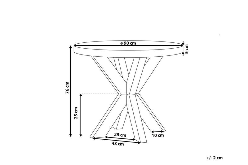 Rund trädgårdsbord betongeffekt 90 cm OLBIA - Grå - Matbord utomhus