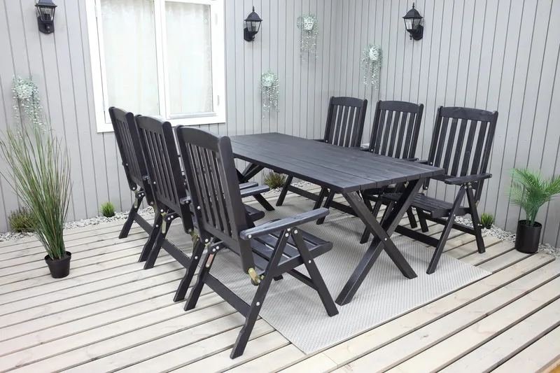 Scottsdale Matbord Utomhus 190 cm Svart - KWA - Utemöbler & utemiljö - Utebord & trädgårdsbord - Matbord utomhus