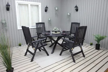 Scottsdale Matbord Utomhus Runt 112 cm - Kaffesvart - Utemöbler & utemiljö - Utebord & trädgårdsbord - Matbord utomhus