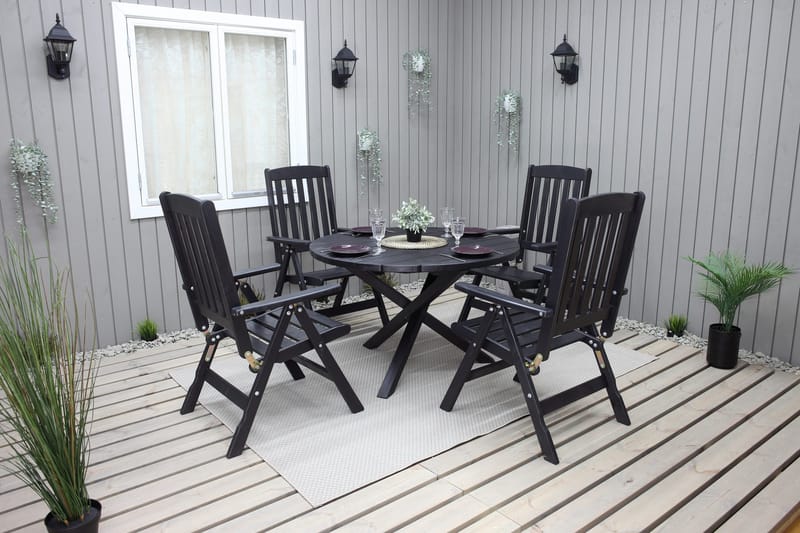 Scottsdale Matbord Utomhus Runt 112 cm - Kaffesvart - Utemöbler & utemiljö - Utebord & trädgårdsbord - Matbord utomhus