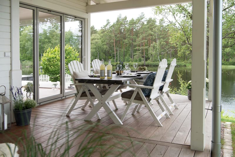 Shabby Chic Matbord Utomhus 195x86 cm Grå/Vit - Hillerstorp - Utemöbler & utemiljö - Utebord & trädgårdsbord - Matbord utomhus