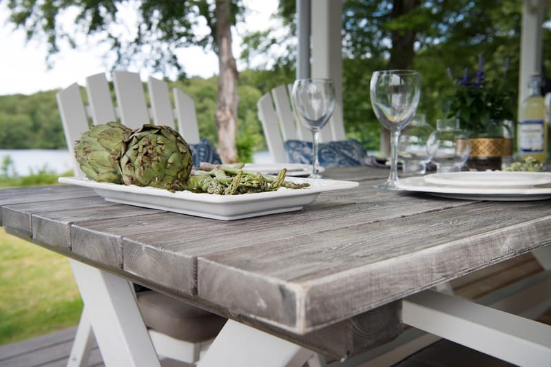 Shabby Chic Matbord Utomhus 195x86 cm Grå/Vit - Hillerstorp - Utemöbler & utemiljö - Utebord & trädgårdsbord - Matbord utomhus