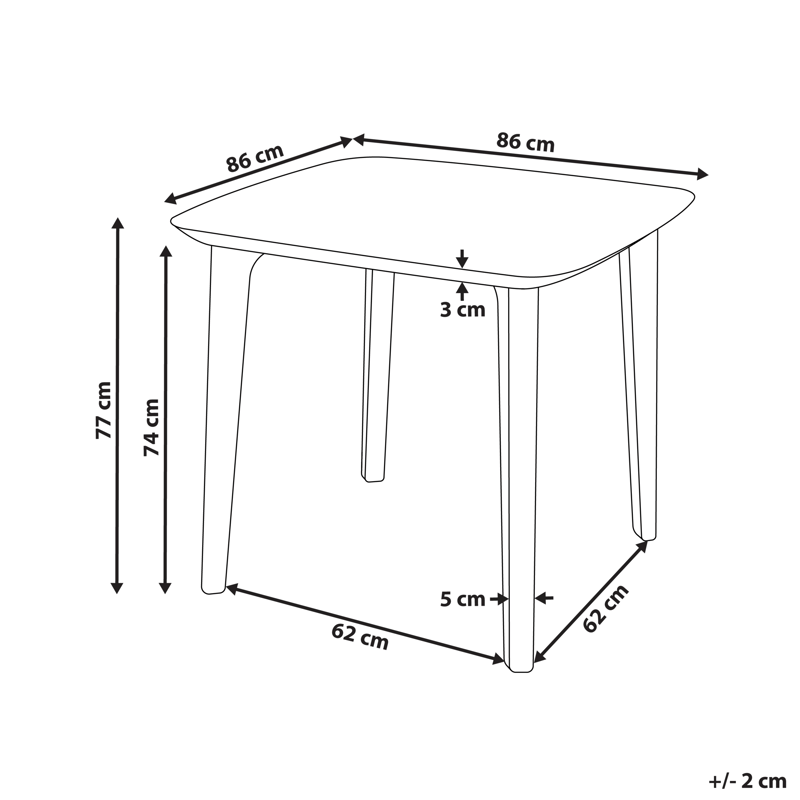 Matbord utomhus Sorico 86 cm 86 cm - Grå - Utemöbler & utemiljö - Utebord & trädgårdsbord - Matbord utomhus