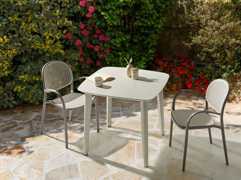 Matbord utomhus Sorico 86x86 cm - Beige - Utemöbler & utemiljö - Utebord & trädgårdsbord - Matbord utomhus