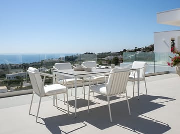 Matbord utomhus Sovareto 90x180 cm Imitation Av Trä - Grå/Vit - Utemöbler & utemiljö - Utebord & trädgårdsbord - Matbord utomhus