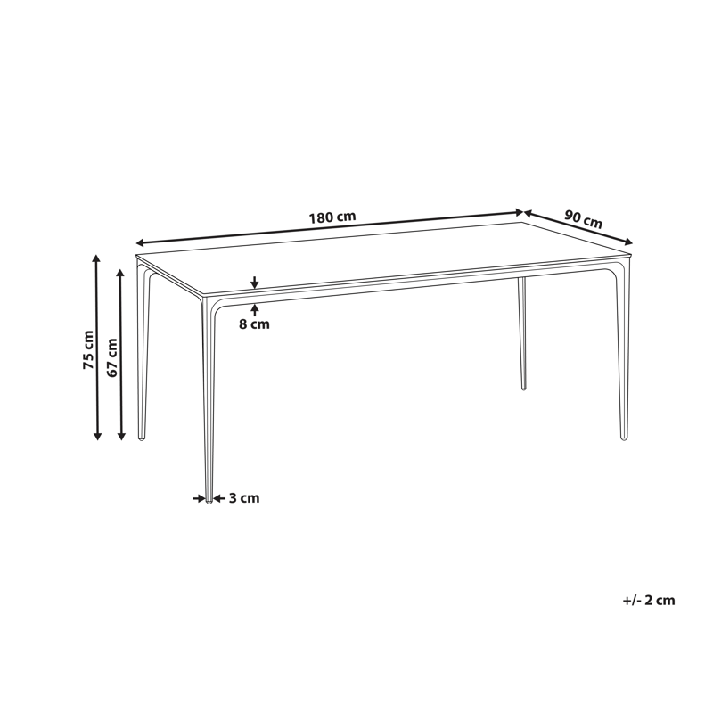 Matbord utomhus Sovareto 90x180 cm Marmoreffekt - Svart/Grå - Utemöbler & utemiljö - Utebord & trädgårdsbord - Matbord utomhus