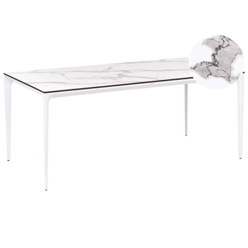 Matbord utomhus Sovareto 90x180 cm Marmoreffekt - Vit - Utemöbler & utemiljö - Utebord & trädgårdsbord - Matbord utomhus