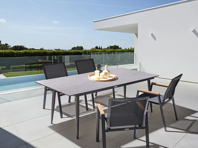 Matbord utomhus Tolentino 90x180 cm Steneffekt - Grå/Beige - Utemöbler & utemiljö - Utebord & trädgårdsbord - Matbord utomhus