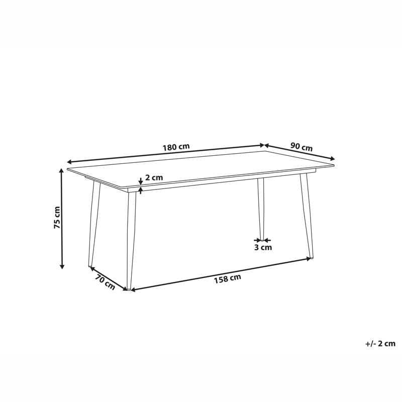 Matbord utomhus Tolentino 90x180 cm Steneffekt - Grå/Beige - Utemöbler & utemiljö - Utebord & trädgårdsbord - Matbord utomhus