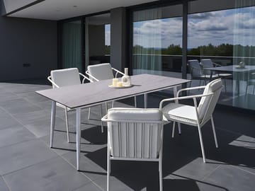 Matbord utomhus Tolentino 90x180 cm Steneffekt - Vit/Beige - Utemöbler & utemiljö - Utebord & trädgårdsbord - Matbord utomhus