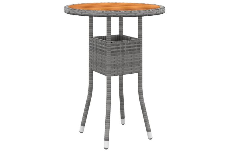 Trädgårdsbord Ã˜60x75 cm akaciaträ och konstrotting grå - Grå - Matbord utomhus