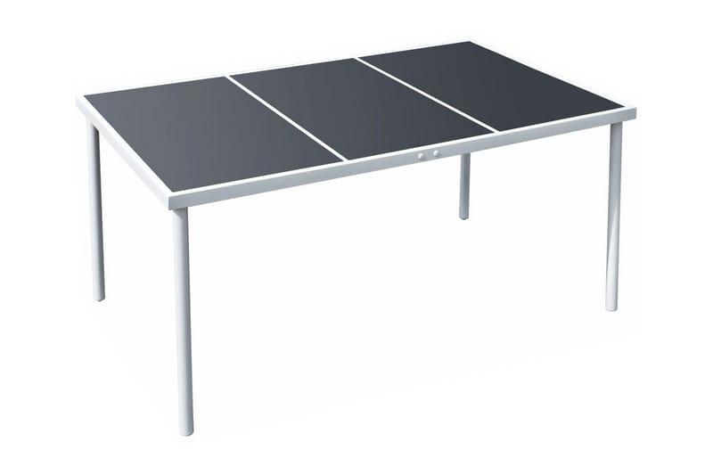 Trädgårdsbord 150x90x74 cm svart stål - Svart - Matbord utomhus