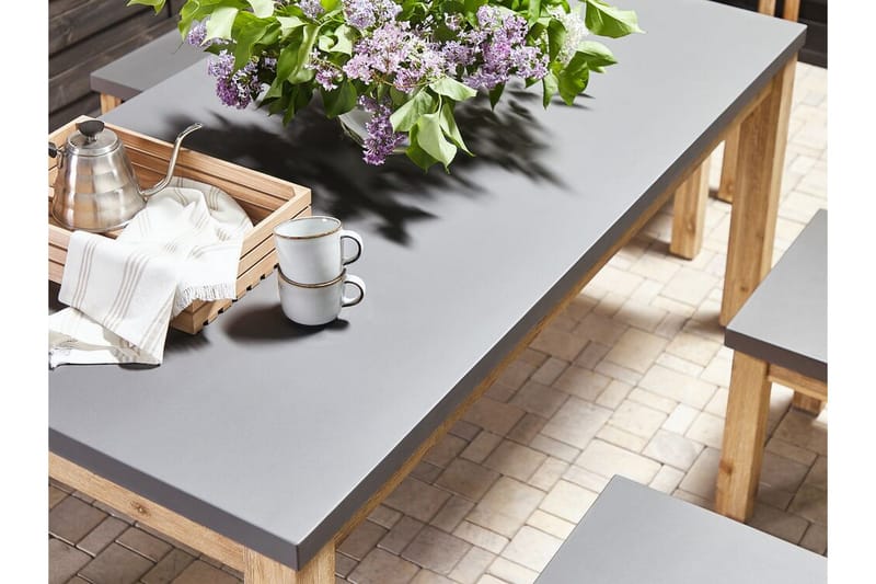 Trädgårdsbord 180 x 90 cm grå OSTUNI - Grå - Utemöbler & utemiljö - Utebord & trädgårdsbord - Matbord utomhus