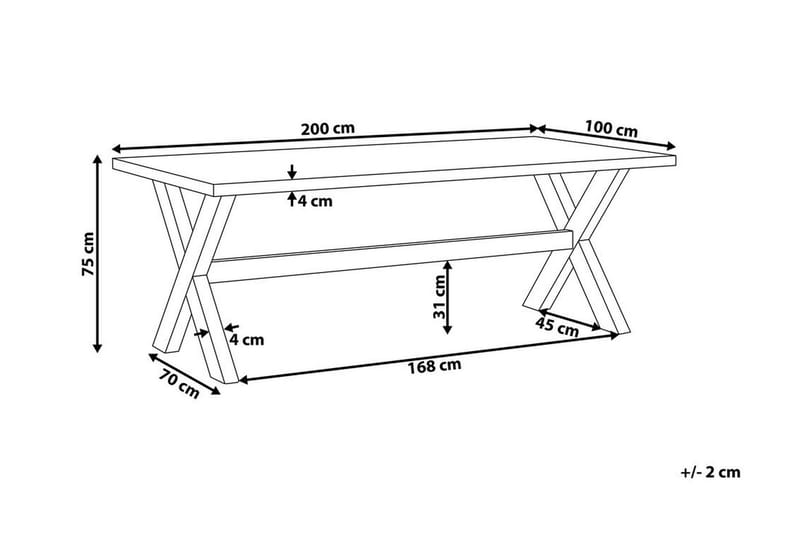 Trädgårdsbord 200 x 100 cm vit OLBIA - Vit - Utemöbler & utemiljö - Utebord & trädgårdsbord - Matbord utomhus