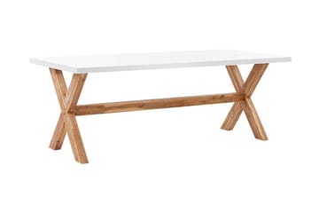 Trädgårdsbord 200 x 100 cm vit OLBIA - Vit - Utemöbler & utemiljö - Utebord & trädgårdsbord - Matbord utomhus
