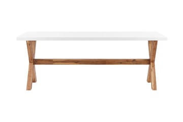 Trädgårdsbord 200 x 100 cm vit OLBIA - Vit - Utemöbler & utemiljö - Utebord & trädgårdsbord - Matbord utomhus