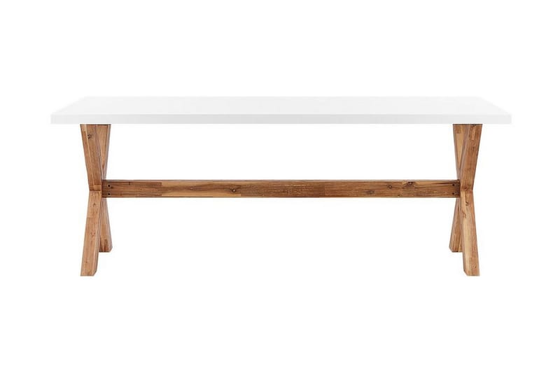 Trädgårdsbord 200 x 100 cm vit OLBIA - Vit - Utemöbler & utemiljö - Utebord & trädgårdsbord - Matbord utomhus