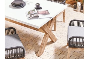 Trädgårdsbord 200 x 100 cm vit OLBIA - Vit - Utemöbler & utemiljö - Utebord & trädgårdsbord - Matbord utomhus