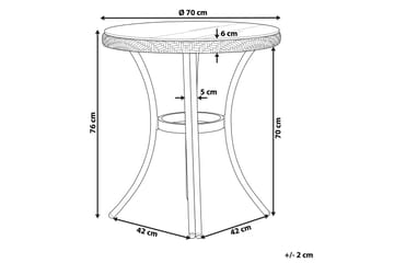 Trädgårdsbord 70 cm blå/vit mönster RIFREDDO - Blå - Utemöbler & utemiljö - Utebord & trädgårdsbord - Matbord utomhus
