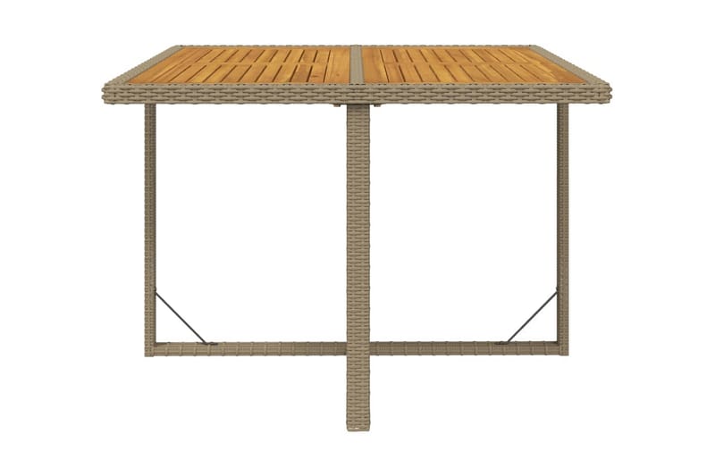 Trädgårdsbord beige 109x107x74 cm konstrotting och akaciaträ - Beige - Matbord utomhus