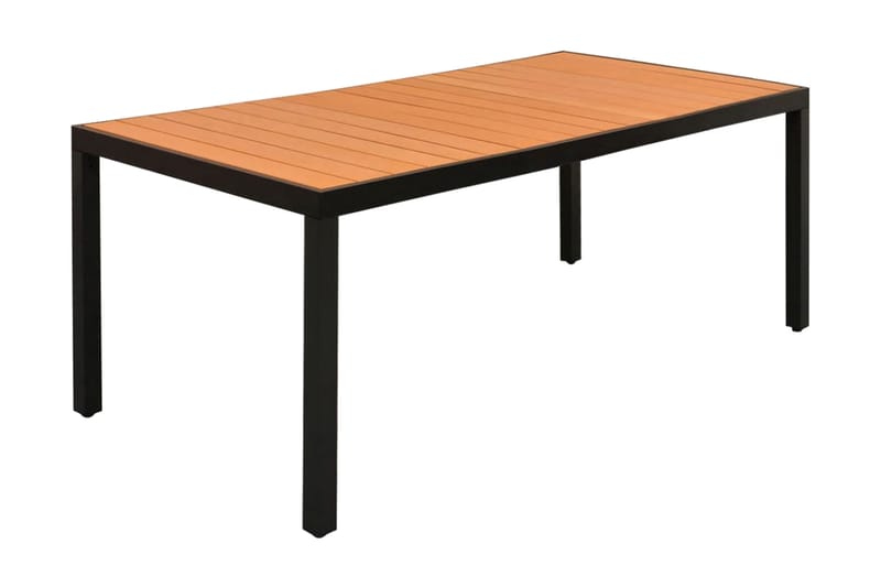 Trädgårdsbord brun 185x90x74 cm aluminium och WPC - Brun - Matbord utomhus