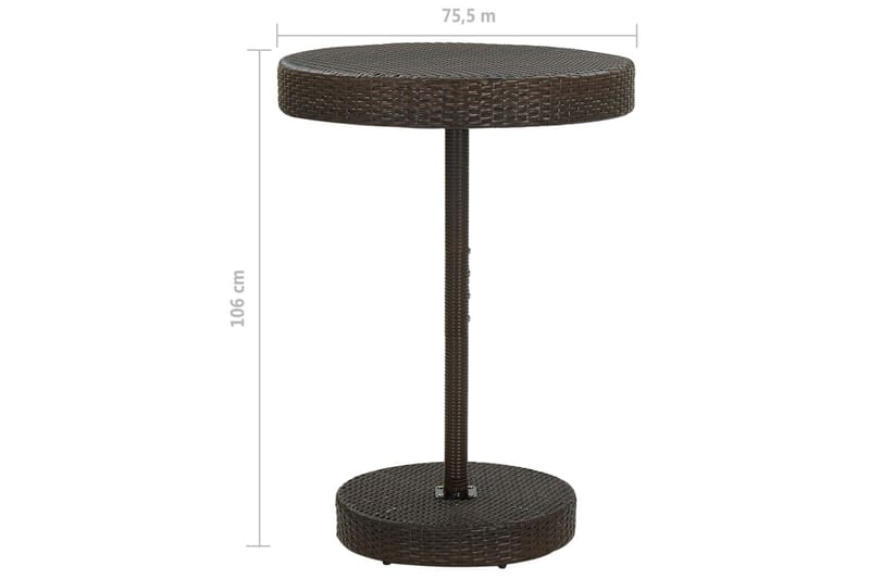 Trädgårdsbord brun 75,5x106 cm konstrotting - Brun - Cafébord