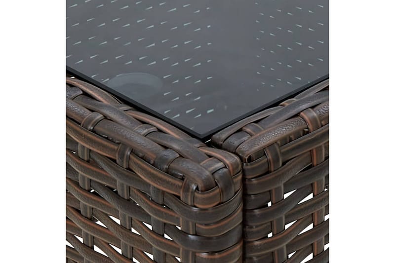 Trädgårdsbord brun 75x40x37 cm konstrotting - Brun - Matbord utomhus