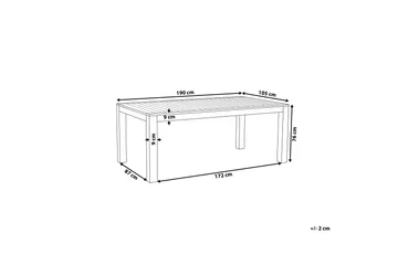 Trädgårdsbord Eukaliptus 190 x 105 cm MONSANO - Brun - Utemöbler & utemiljö - Utebord & trädgårdsbord - Matbord utomhus