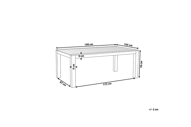 Trädgårdsbord Eukaliptus 190 x 105 cm MONSANO - Brun - Utemöbler & utemiljö - Utebord & trädgårdsbord - Matbord utomhus