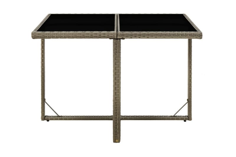 Trädgårdsbord grå 109x107x74 cm konstrotting och glas - Grå - Matbord utomhus